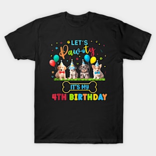 Birthday Boy Paw Dog Lovers Theme 1St 5Th 3Rd 4Th T-Shirt